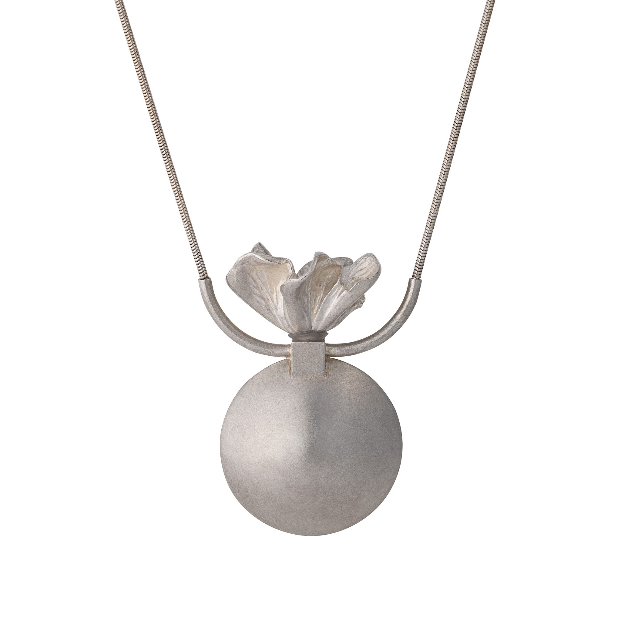 Sterling Silver Perfume Flask Pendant Necklace